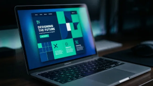 Écran de design web avec interface créative et code