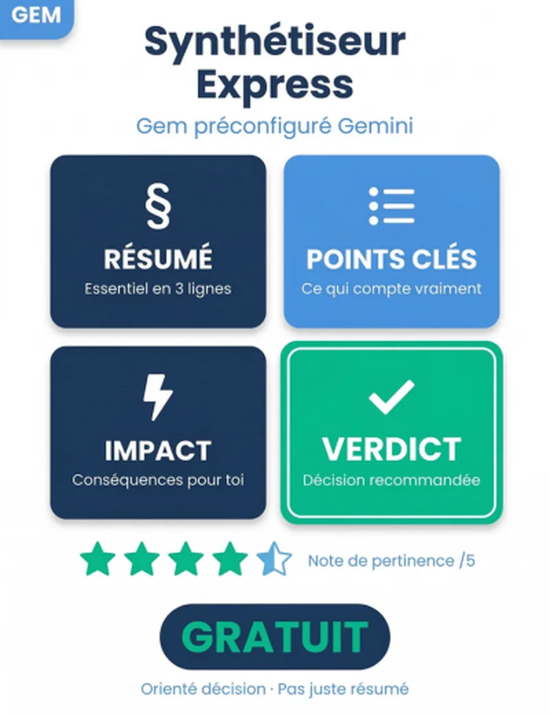Capture Synthétiseur Express — Gem Gemini préconfiguré UnlockAI